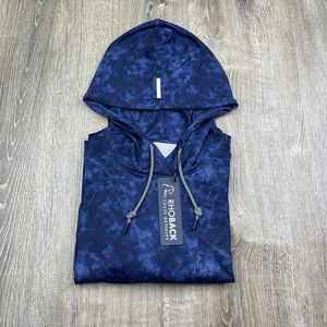 Rhoback “The Deke” Blue Wash Golf Hoodie Size Large NEW